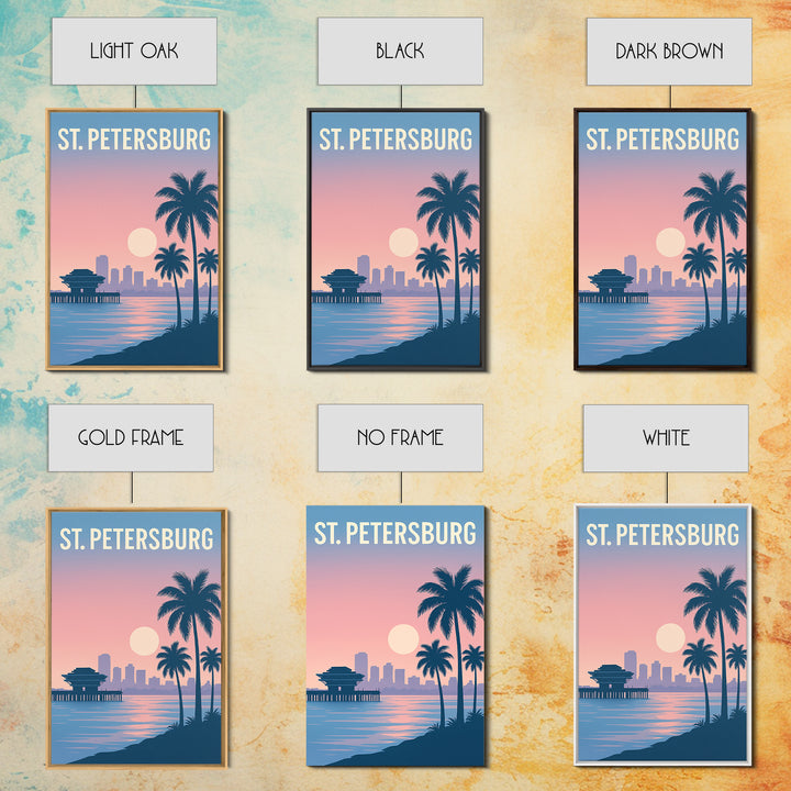 St Petersburg Florida Travel Poster, Canvas Print, Mid Century City Wall Art, St Petersburg Art Print, City Travel Prints, Travel Print