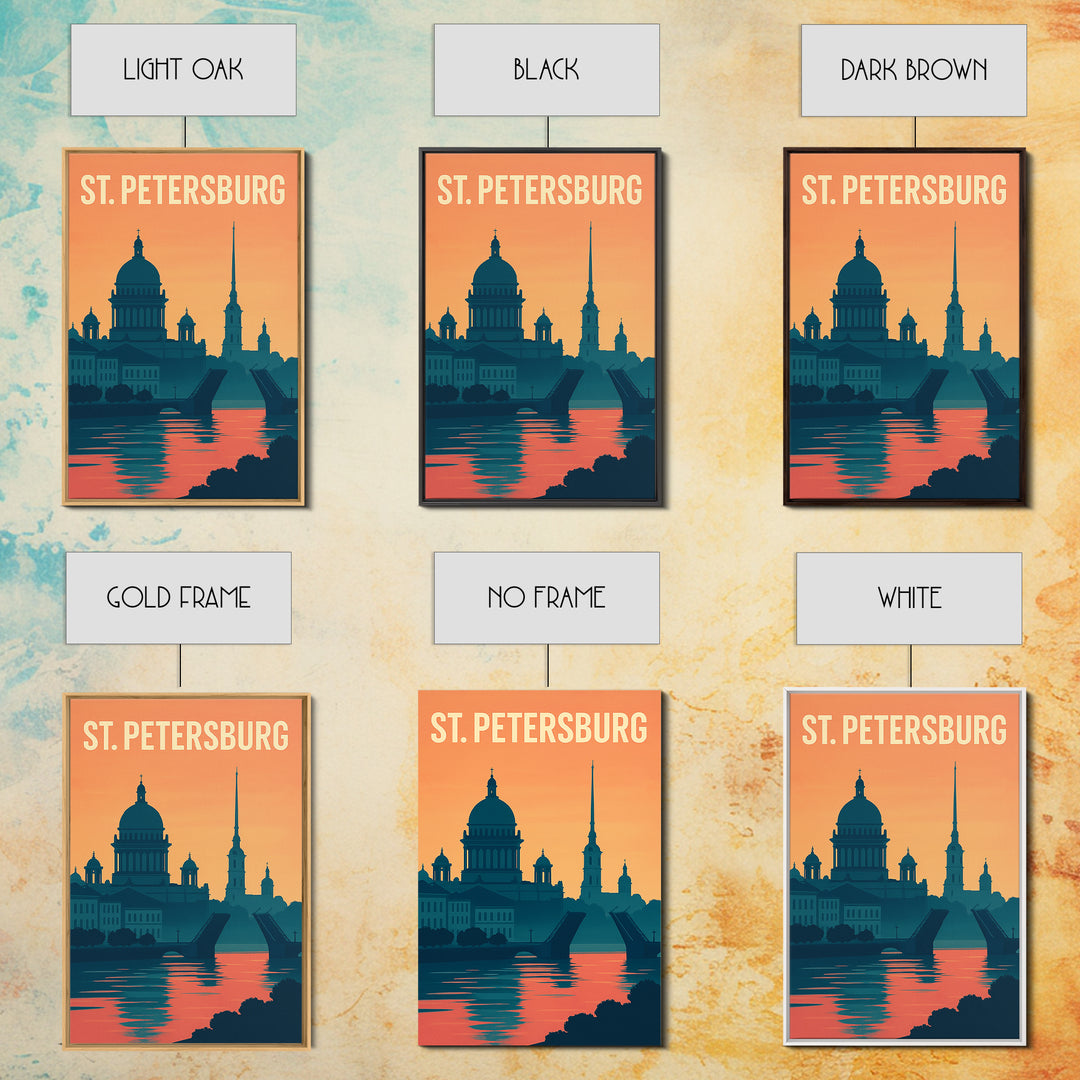 St Petersburg Travel Poster, Canvas Print, Classic Travel Poster Art, St Petersburg Wall Art, Fine Art Print, Travel Wall Art, Design 2