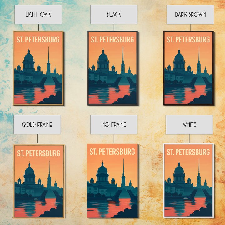 St Petersburg Travel Poster, Canvas Print, Classic Travel Poster Art, St Petersburg Wall Art, Fine Art Print, Travel Wall Art, Design 2