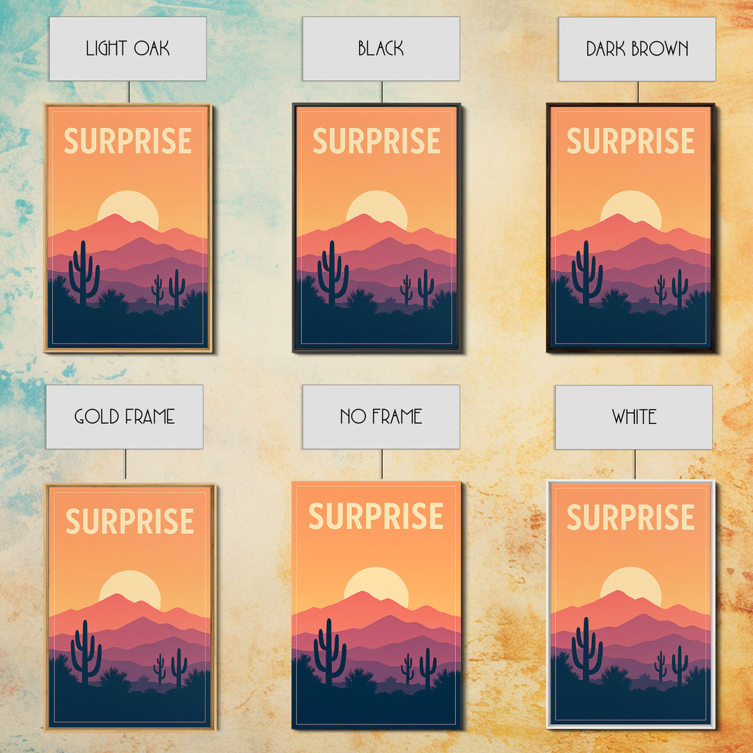 Surprise Travel Poster, Canvas Print, Classic Travel Poster Art, Surprise Art Print, Wanderlust Decor, Travel Art Print, Modern Wall Decor