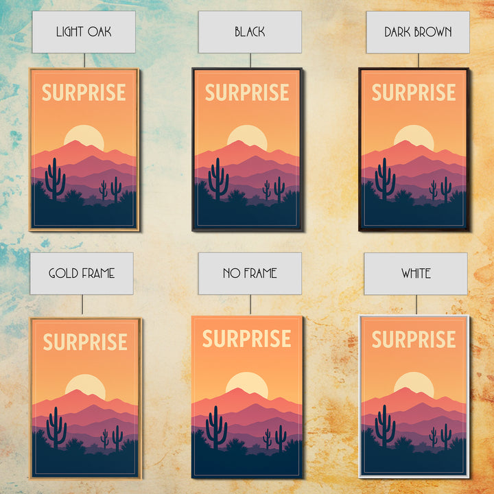 Surprise Travel Poster, Canvas Print, Classic Travel Poster Art, Surprise Art Print, Wanderlust Decor, Travel Art Print, Modern Wall Decor