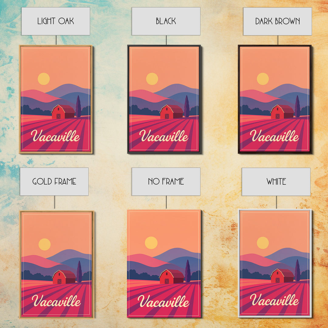 Vacaville California Travel Poster, Canvas Print, Mid Century City Wall Art, Vacaville Art Print, Travel Poster Set, Travel Poster Art