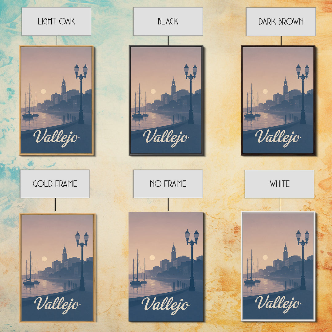 Vallejo Travel Poster, Canvas Print, Vintage Travel Poster Art, Vallejo City Art, Vintage City Art, City Illustration, Mid Century Wall Art
