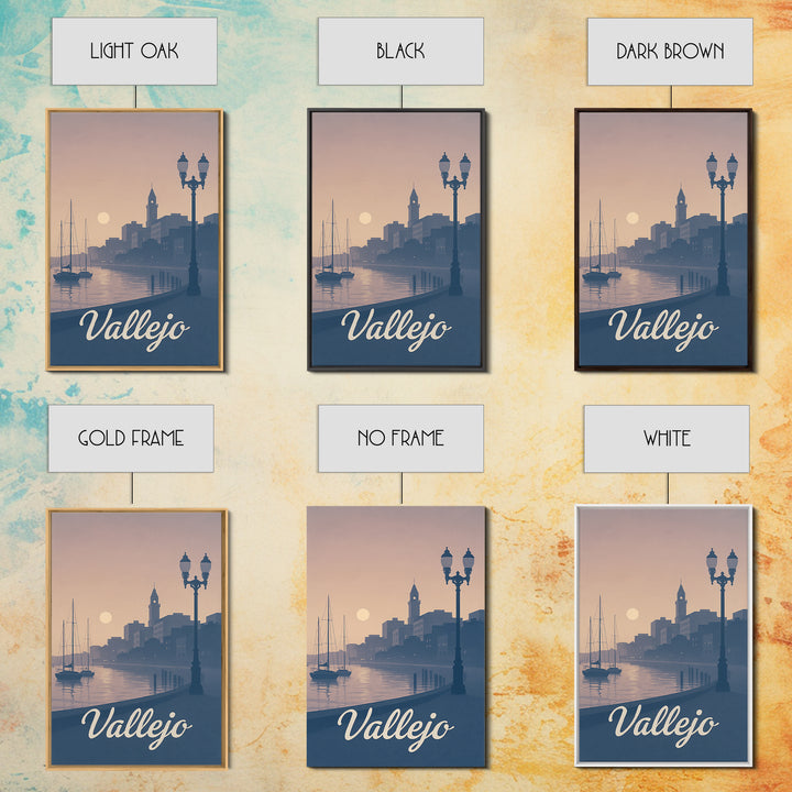 Vallejo Travel Poster, Canvas Print, Vintage Travel Poster Art, Vallejo City Art, Vintage City Art, City Illustration, Mid Century Wall Art