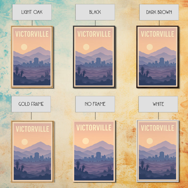 Victorville California Travel Poster, Canvas Print, Mid Century City Wall Art, Victorville Travel Art, Travel Poster Art, Watercolor Skyline