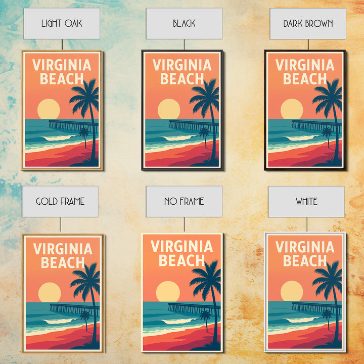Virginia Beach Travel Poster, Canvas Print, Mid Century City Wall Art, Virginia Beach Art Print, Modern Wall Decor, Fine Art Print