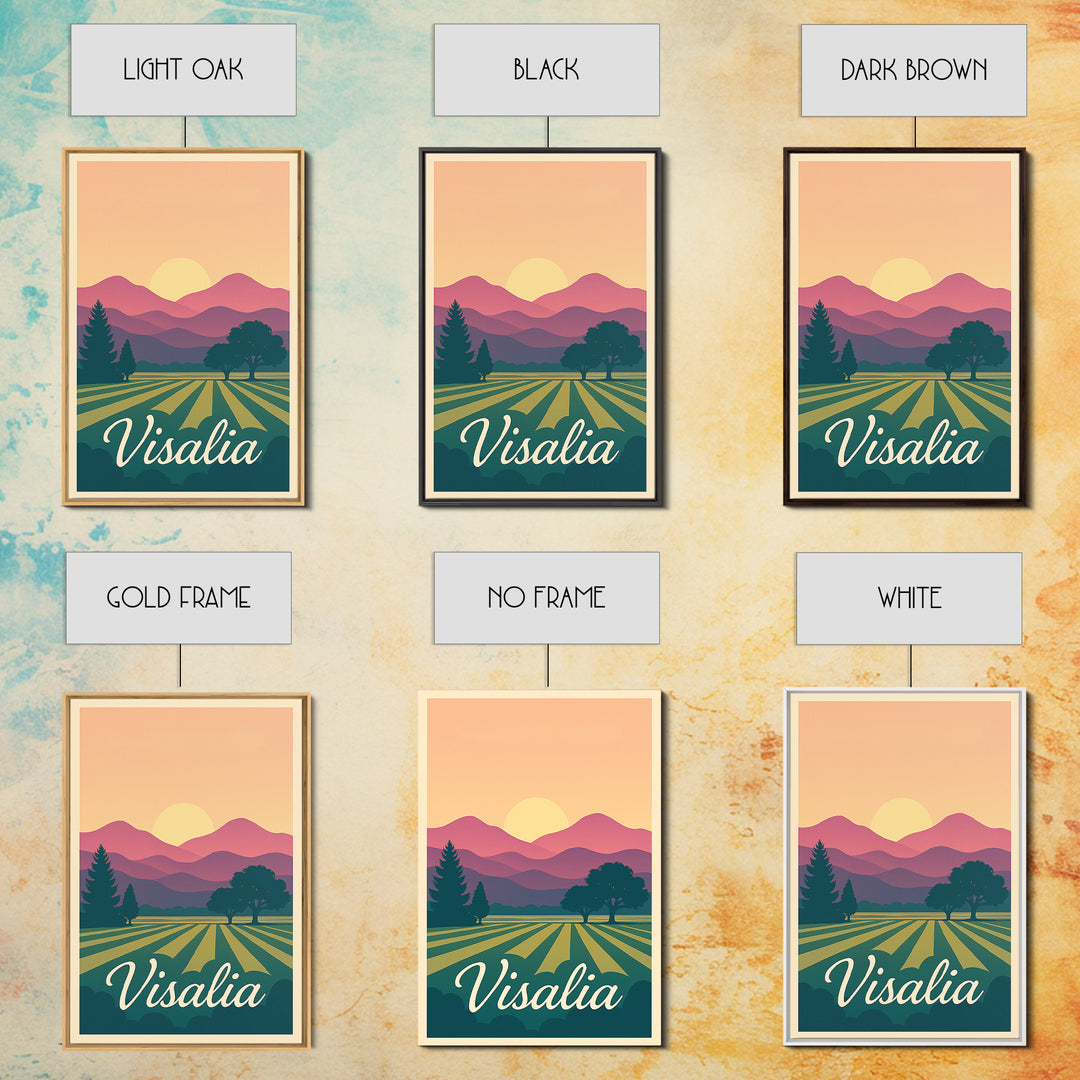 Visalia California Travel Poster, Canvas Print, Vintage Poster Art, Visalia Travel Art, Travel Poster Set, Travel Art Print, Fine Art Print