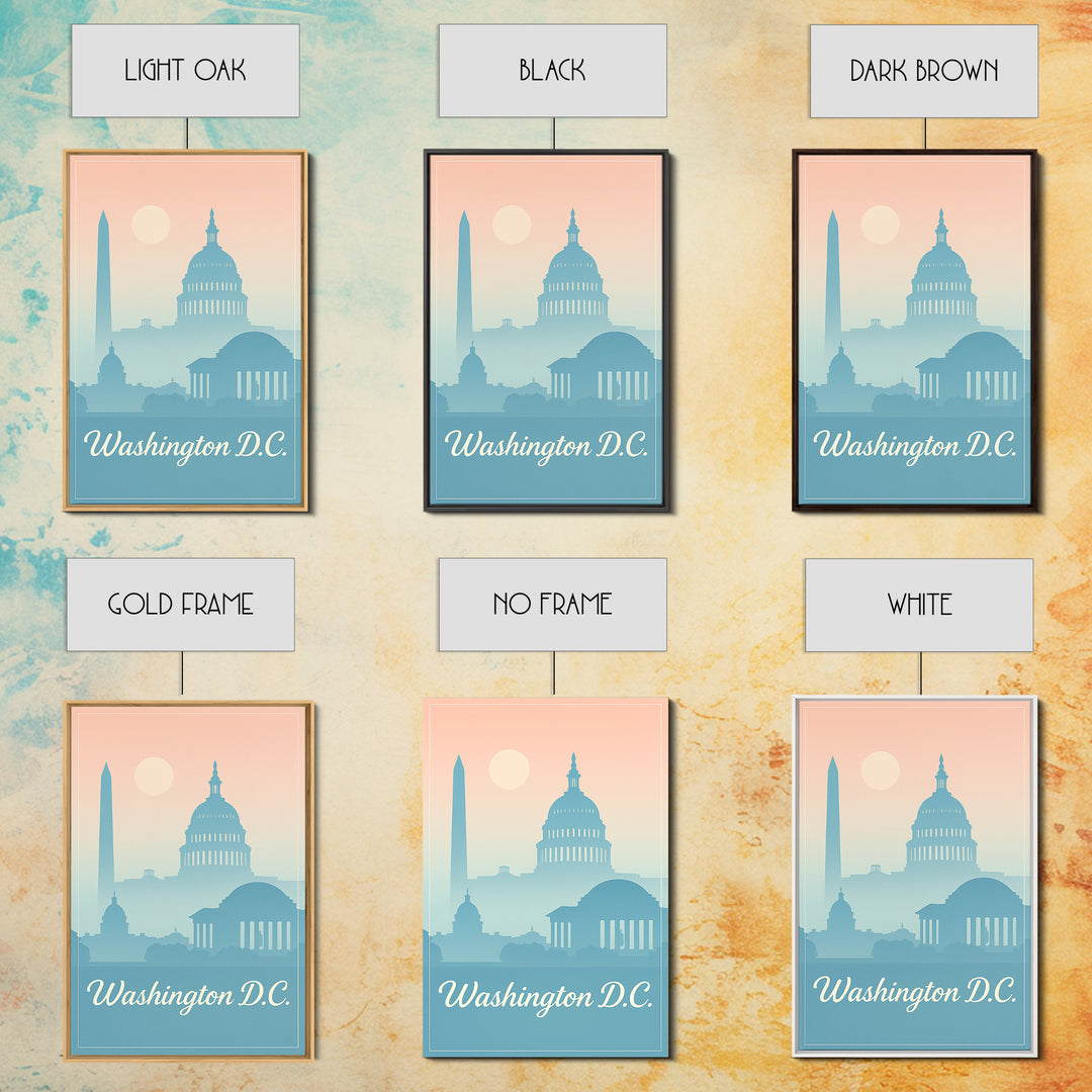 Washington DC Travel Poster, Canvas Print, Classic Travel Poster Art, Washington Travel Art, Travel Art Print, Living Room Wall Art