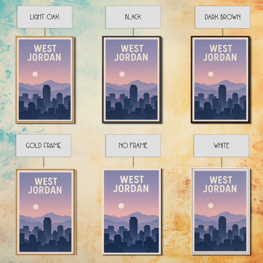 West Jordan Utah Travel Poster, Canvas Print, Vintage Travel Poster Art, West Jordan Travel Art, Travel Art Print, Travel Poster Art