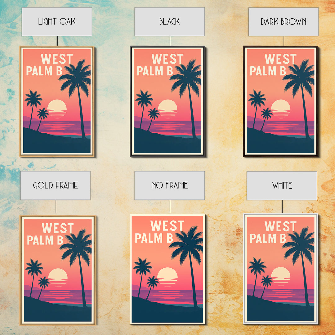 West Palm Beach Florida Travel Poster, Canvas Print, Vintage Travel Poster Art, West Palm Beach Art Print, City Art Print, Travel Poster Art