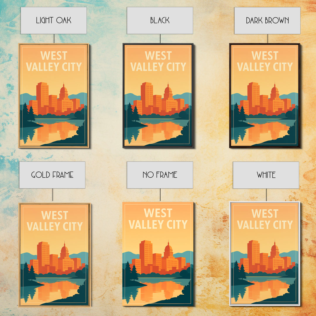 West Valley City Travel Poster, Framed Canvas Print, Classic Travel Poster Art, West Valley City Poster Print, Vintage City Poster