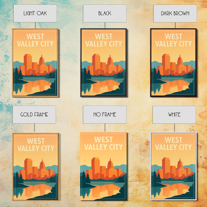 West Valley City Travel Poster, Framed Canvas Print, Classic Travel Poster Art, West Valley City Poster Print, Vintage City Poster