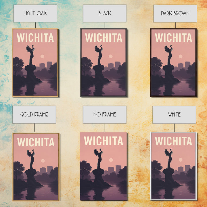 Wichita Kansas Travel Poster, Framed Canvas Print, Classic Travel Poster Art, Wichita Poster Print, Travel Poster Art, Travel Wall Decor