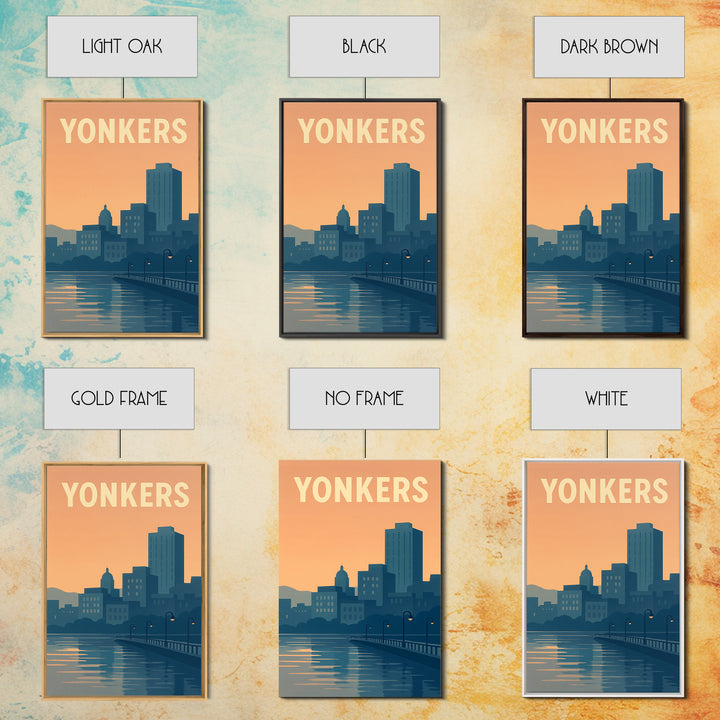 Yonkers New York Travel Poster, Framed Canvas Print, Mid Century City Wall Art, Yonkers Wall Art, Travel Poster Art, Retro Travel Print