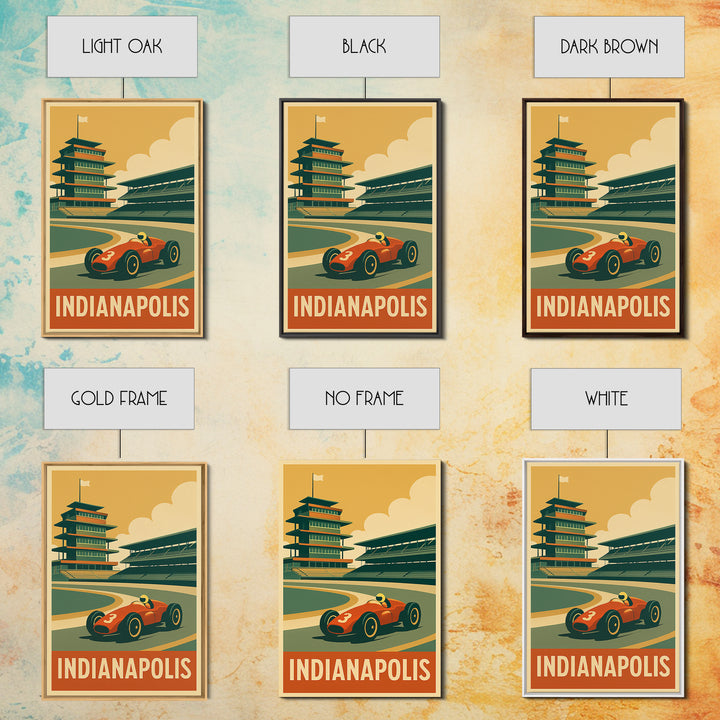 Indianapolis Indiana Travel Poster, Canvas Print, Vintage Theatre Style Art, Indianapolis Poster Print, Travel Poster Set, Travel Poster Art