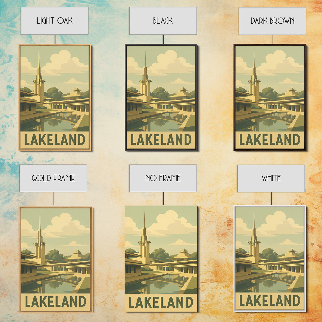Lakeland Florida Travel Poster, Canvas Print, Old School Travel Poster, Lakeland Poster Print, Office Decor, Travel Art Print, Poster Print