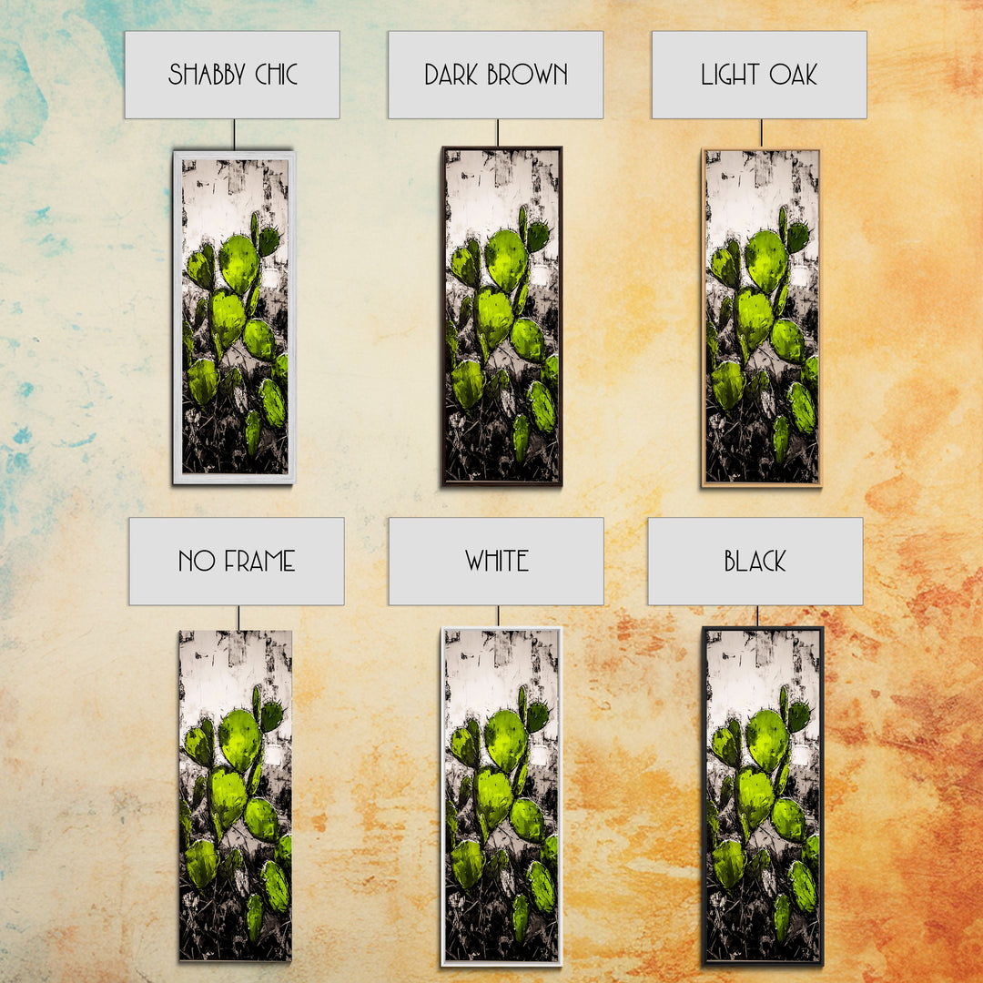 Distressed Canvas Print Cactus art southwest wall art desert landscape painting guest room art warm decor