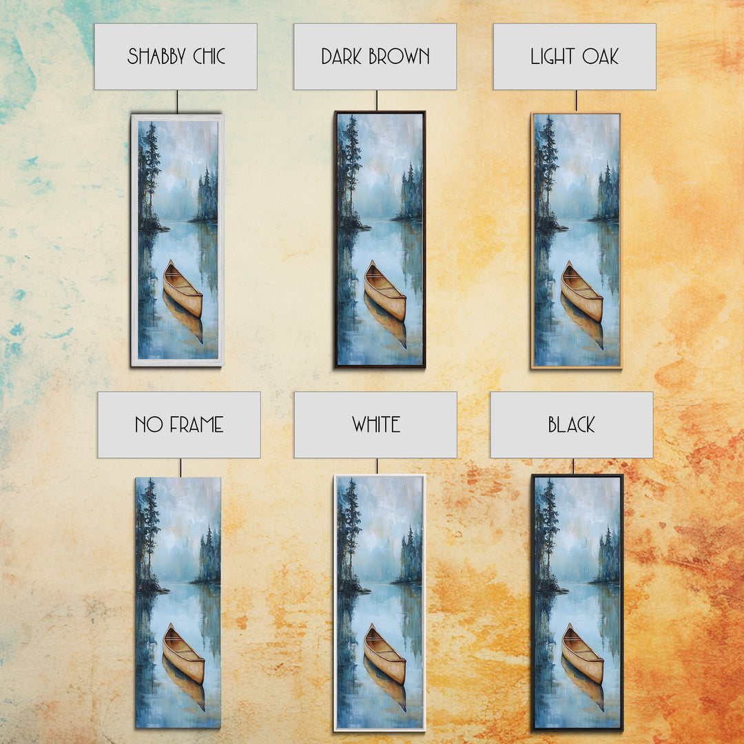 Canoe Painting Framed Canvas Print Lake Tahoe Art Nautical Wall Art Coastal Decor Rustic Art Above Sofa Art Extra Wide Art