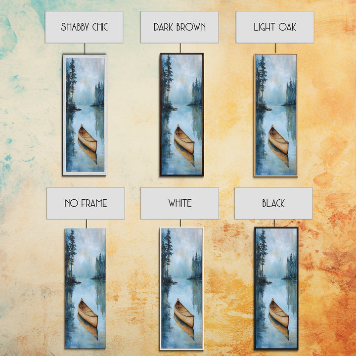 Canoe Painting Framed Canvas Print Lake Tahoe Art Nautical Wall Art Coastal Decor Rustic Art Above Sofa Art Extra Wide Art