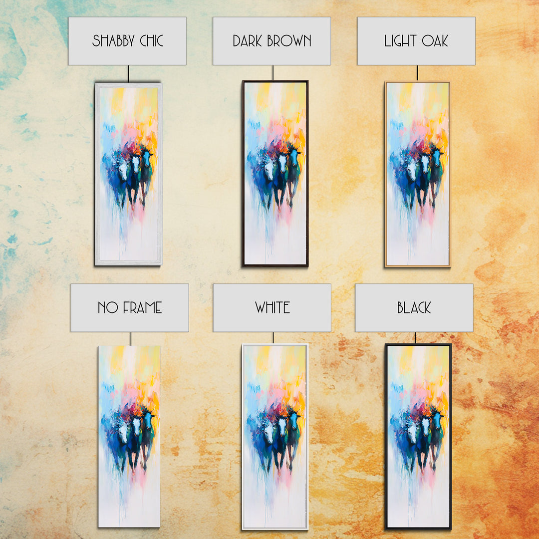 Abstract Horse Art Framed Canvas Print Colorful Western Wall Art, Bull and Bear Art, Moody Art, Farmhouse Art, Rustic Wall Art