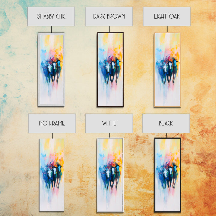 Abstract Horse Art Framed Canvas Print Colorful Western Wall Art, Bull and Bear Art, Moody Art, Farmhouse Art, Rustic Wall Art