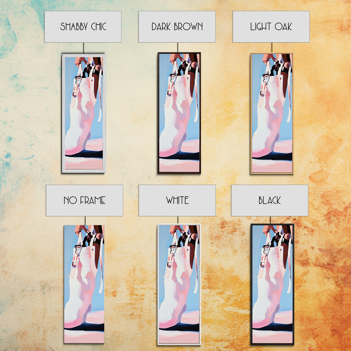 Cowgirl Boot Fashion Canvas Print Black Cowgirl Painting Coastal Cowgirl Wall Art Pink Abstract Art Light Pink Wall Art Gift Idea