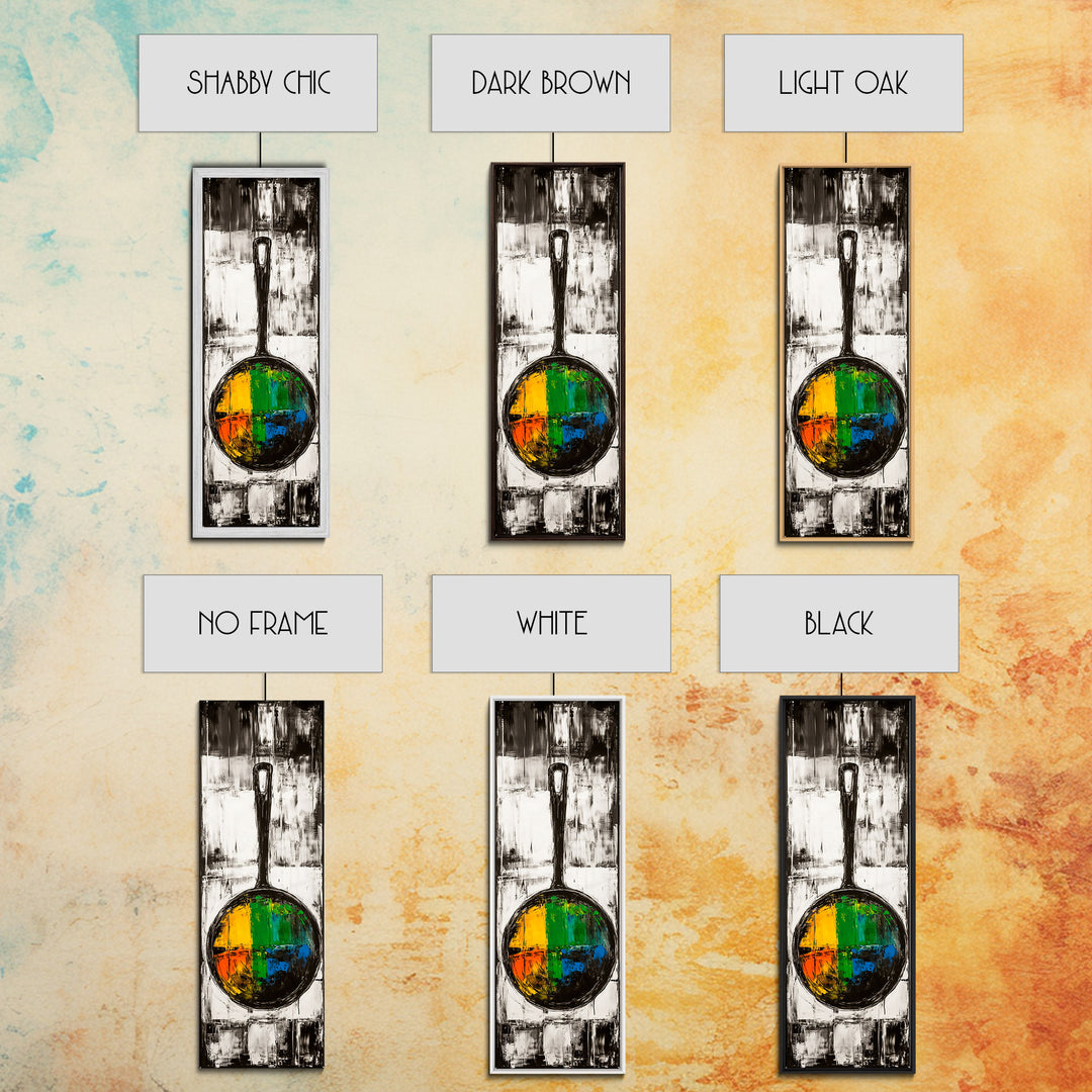 Abstract Frying Pan Painting Framed Canvas Print Kitchen Wall Art Food Review Art Moody Art Rustic Wall Art Wabi Sabi Decor