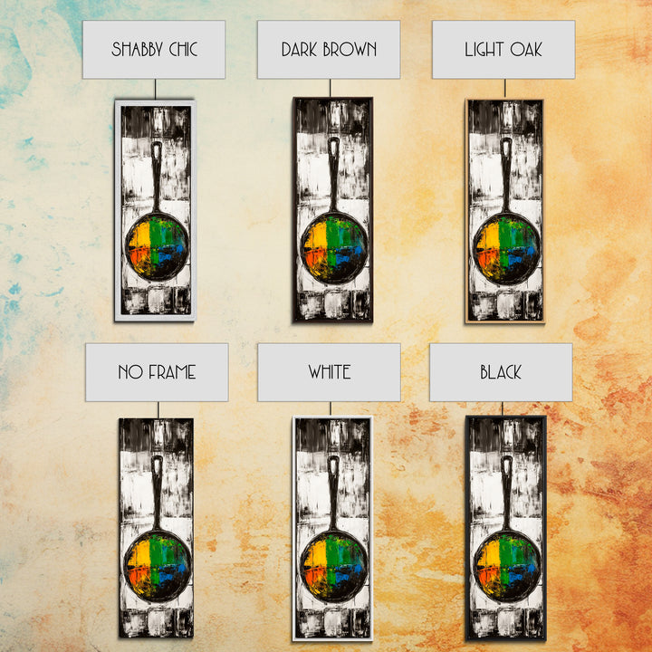 Abstract Frying Pan Painting Framed Canvas Print Kitchen Wall Art Food Review Art Moody Art Rustic Wall Art Wabi Sabi Decor