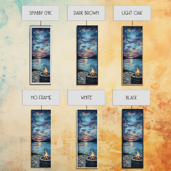 Cozy Campfire Lake View Canvas Print Rustic Wall Art Southwest Art Smoky Mountain Art Nautical Decor Above Couch Wall Art