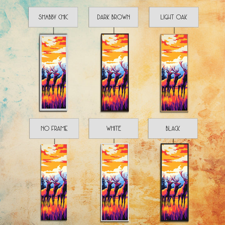 Autumn Elk Silhouette Canvas Print wildlife art southwest wall art orange pink wall art rustic decor gift idea hunting lodge art