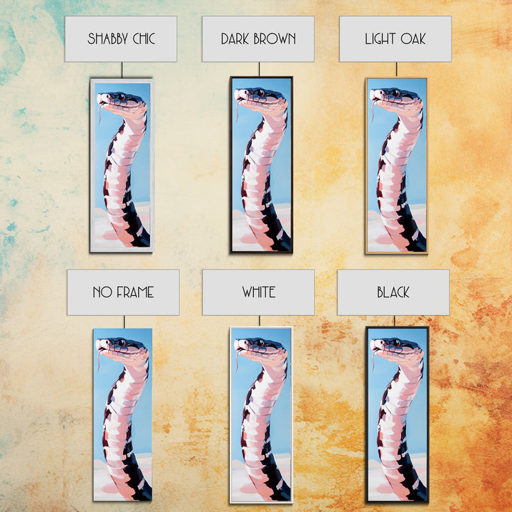 Black and White Snake Pink Canvas Print,  Moody Art, Minimalist Art, Vertical Wall Art, Rustic Decor, Gift Idea Him