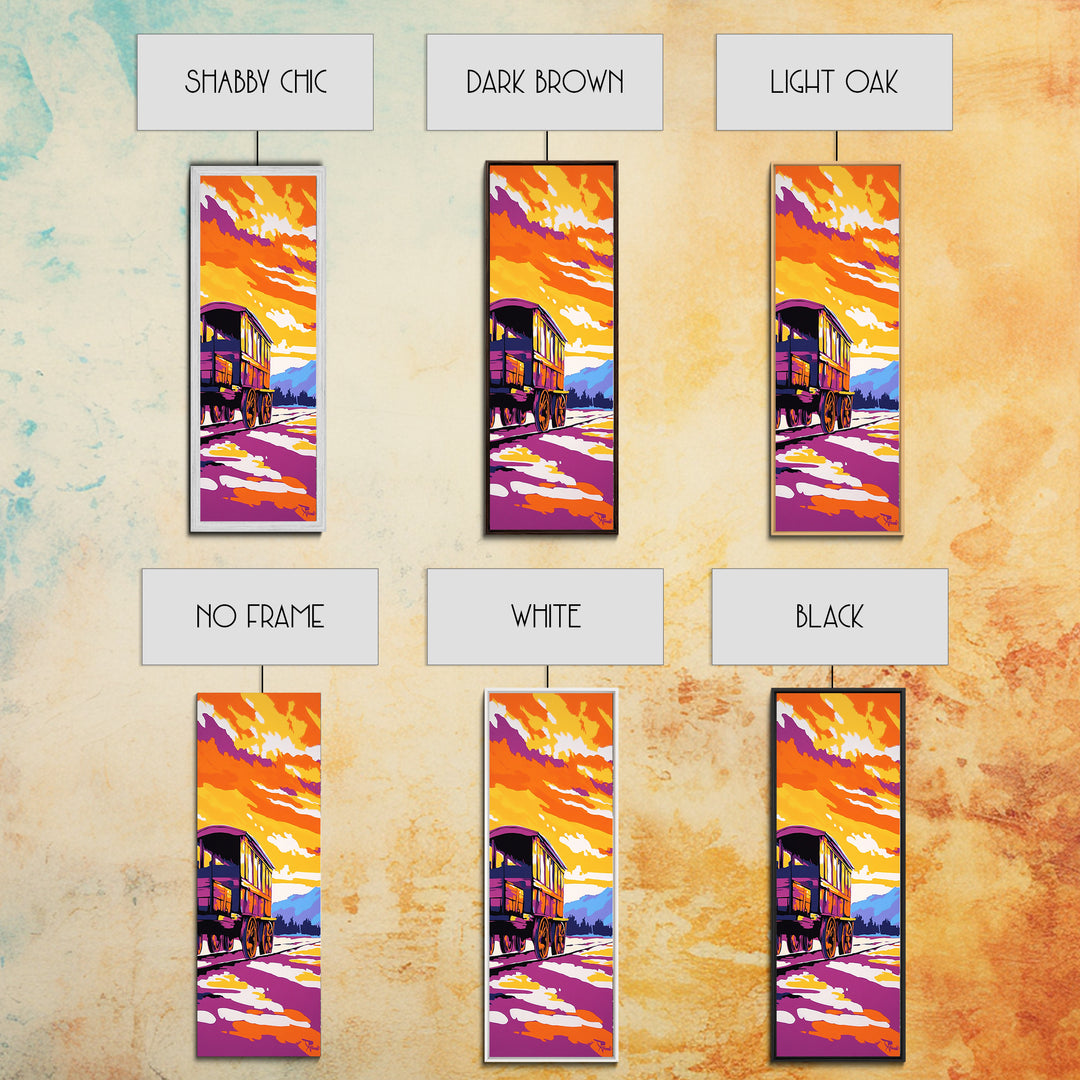 Colorful Sunset Wagon Canvas Print rustic art southwestern wall art farmhouse art boho art moody art above bed wall art