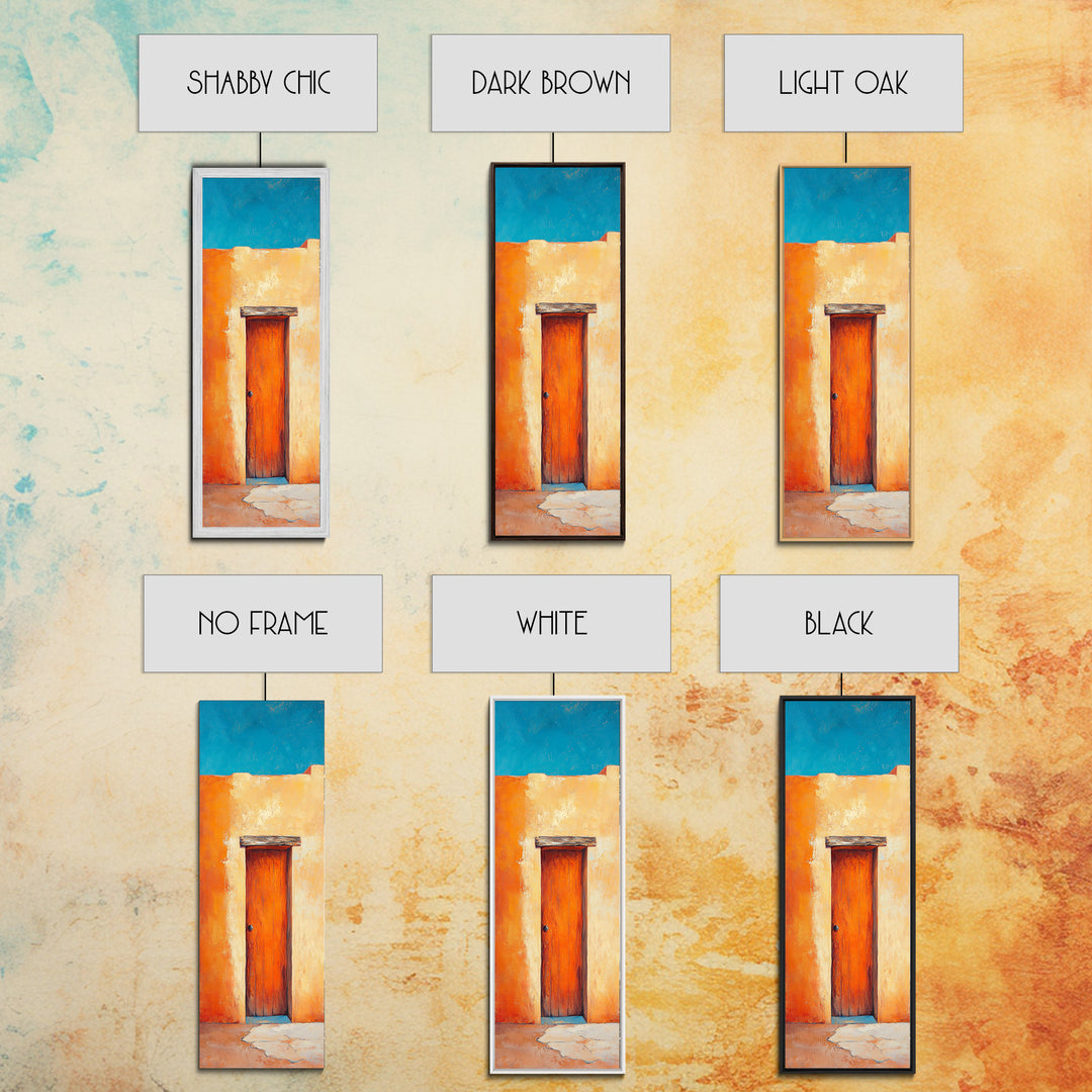 Desert Sunset Door Canvas Print Rustic Southwest Wall Art Warm Earth Tone Art Wabi Sabi Painting Living Room Wall Art