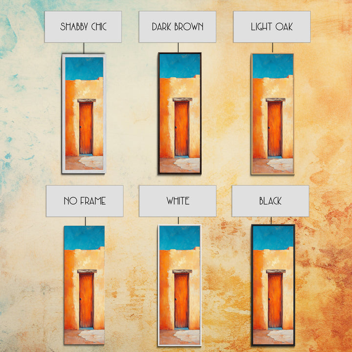 Desert Sunset Door Canvas Print Rustic Southwest Wall Art Warm Earth Tone Art Wabi Sabi Painting Living Room Wall Art