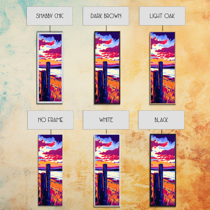 Barbed Wire Fence, Canvas Print, rustic décor, landscape painting, moody art, southwest wall art, coastal landscape art, farmhouse art, gift idea