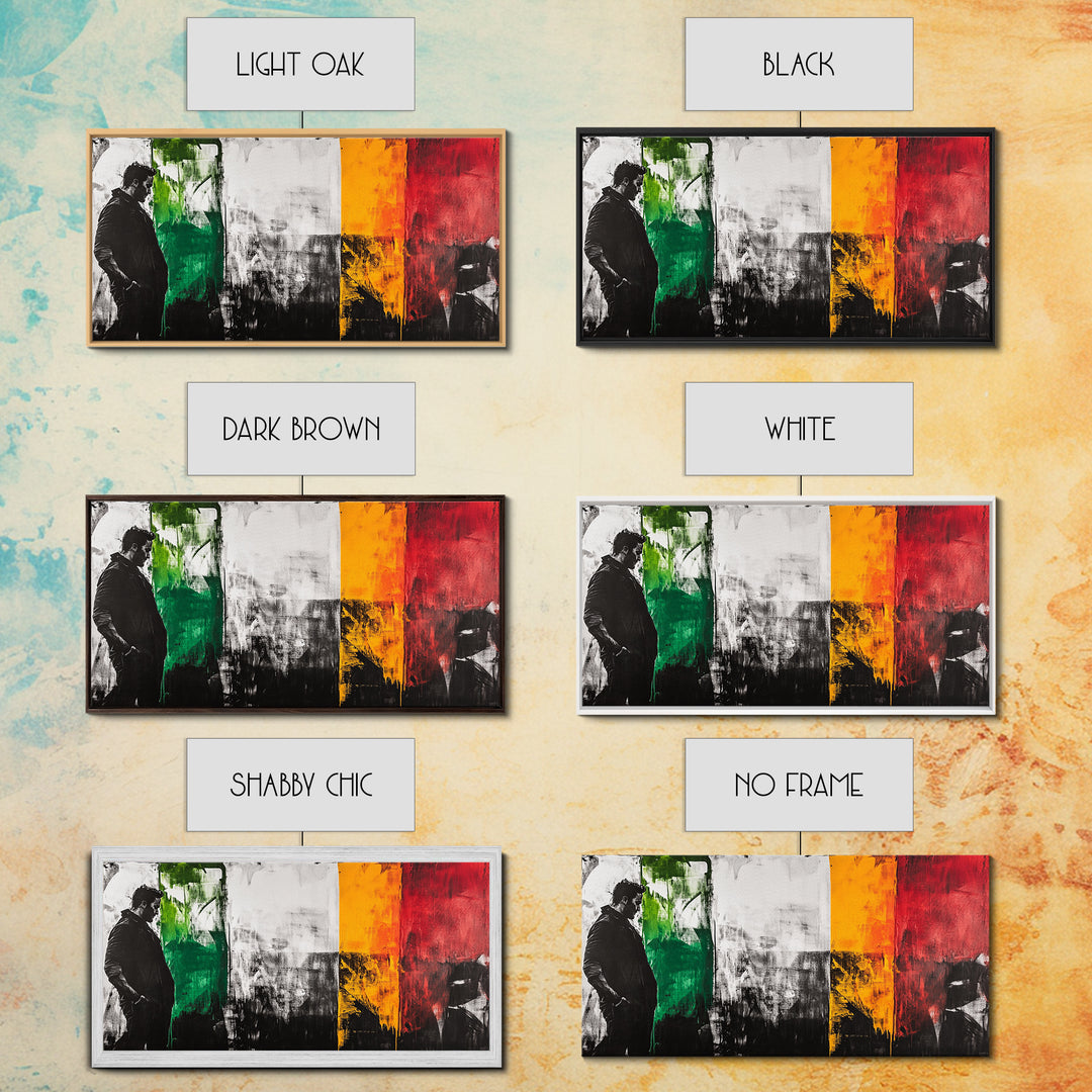 Abstract Portrait, moody art, dark romance painting, chicano art, black and white painting, modern wall decor, Framed Canvas Print