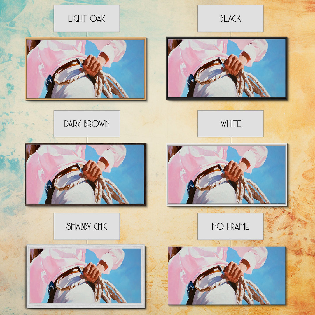 Cowgirl, western lifestyle, rustic wall art, framed canvas print, above couch art, black cowgirl painting, original painting, boho art