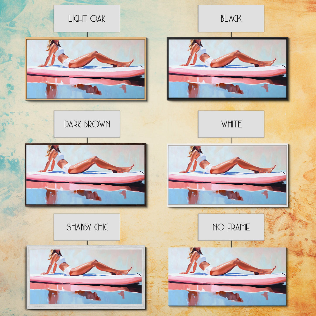 Coastal Woman, coastal wall art, beach painting, pastel art, nautical decor, surf wall art, canvas print