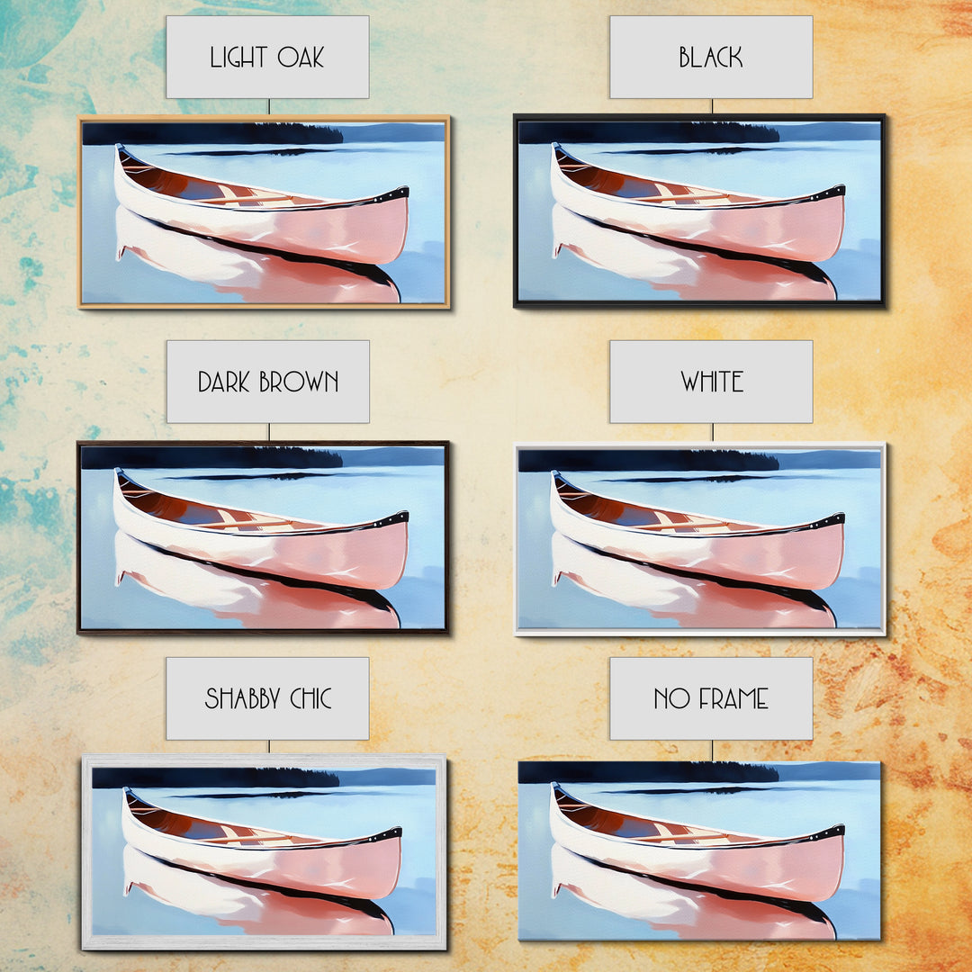 Canoe Lake, nautical wall art, rustic decor, lake Tahoe art, coastal landscape art, panoramic painting, canvas print