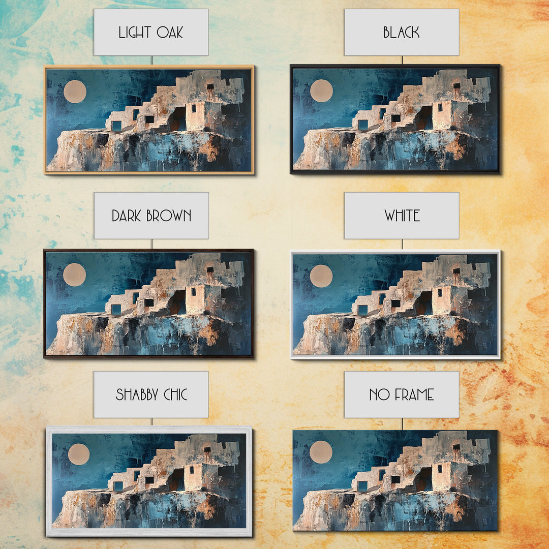 Adobe House, Southwest Wall Art, Boho Art, Wabi Sabi Art, Rustic Decor, Extra Wide Art, Bright Home Decor, Framed Canvas Print