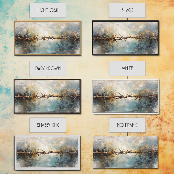 Barbed Wire Art, Canvas Print, Rustic Wall Art, Southwest Wall Art, Moody Art, Extra Wide Art, Above Couch Art, Farmhouse Wall Art