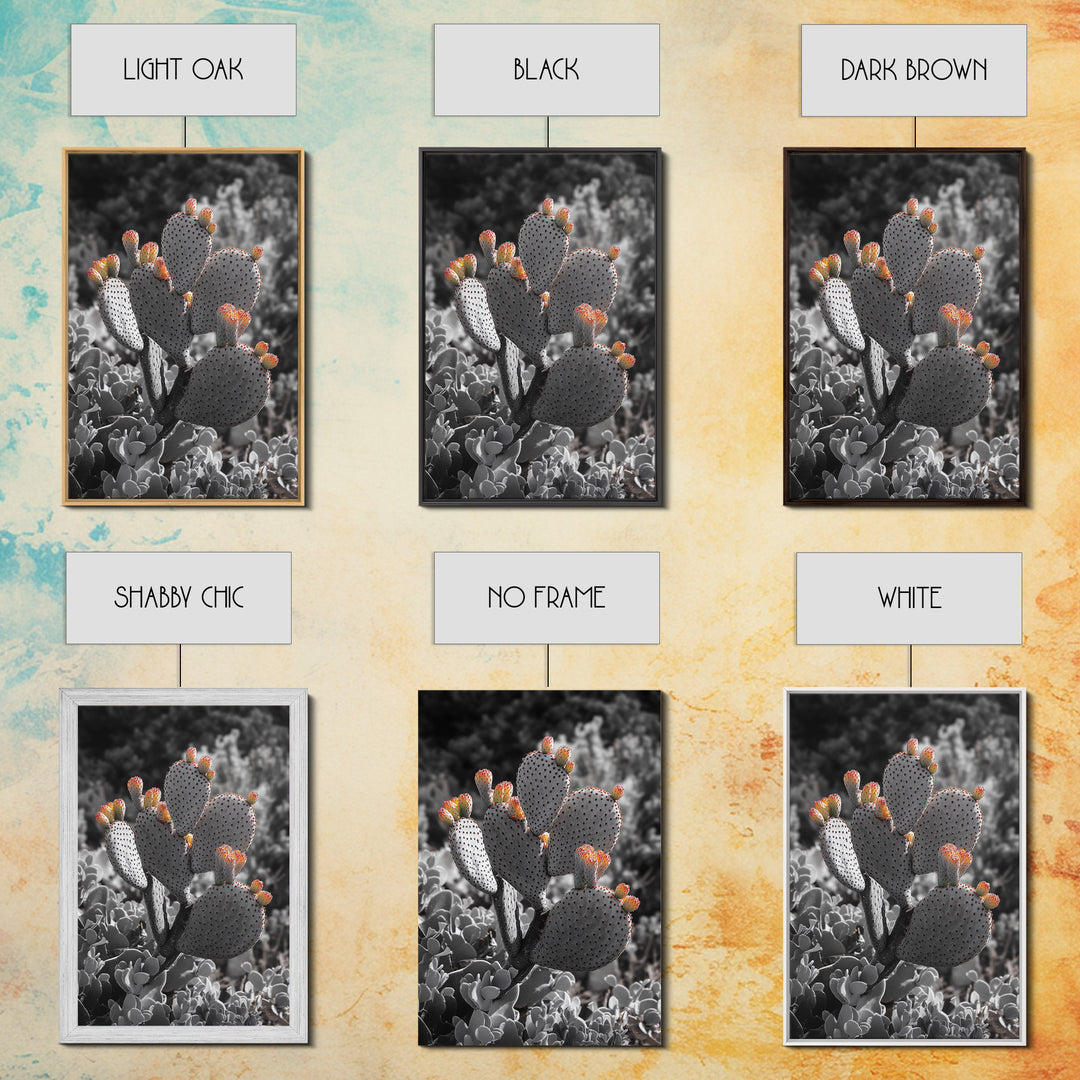 Desert cactus, southwest wall art, Joshua tree art, framed canvas print, botanical prints, rustic boho decor, floral desert painting