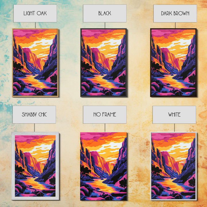 Canyon Sunset, Landscape Painting, Pink Orange Wall Art, Canvas Print, Southwest Wall Art, Nature Wall Art, Rustic Art, Gift Idea