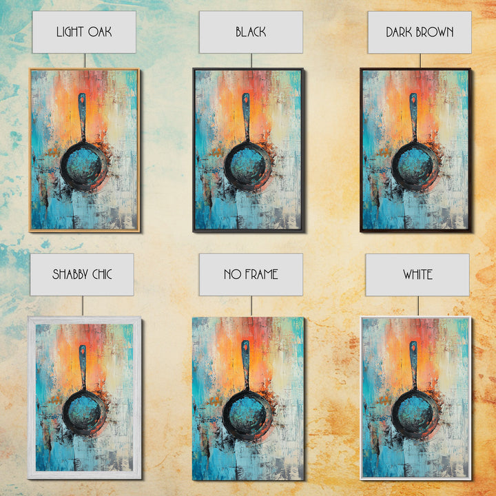 Abstract Frying Pan, kitchen art, food review kitchen art, rustic decor, geometric wall art, coffee wall art, Canvas Print