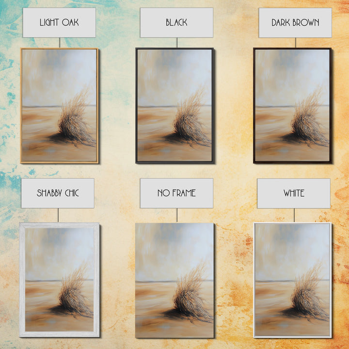 Desert Tumbleweed, southwest wall art, wabi sabi art, minimalist art, rustic decor, moody art, landscape painting, Canvas Print