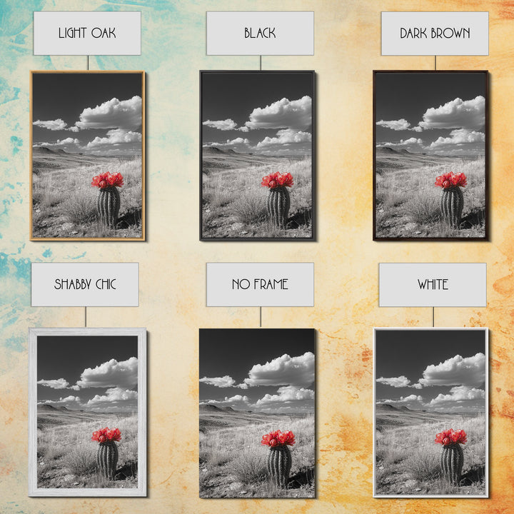 Cactus Bloom, Wildflower Painting, Botanical Prints, Nature Art, Rustic Decor, Southwest Wall Art, Canvas Print, Living Room Art