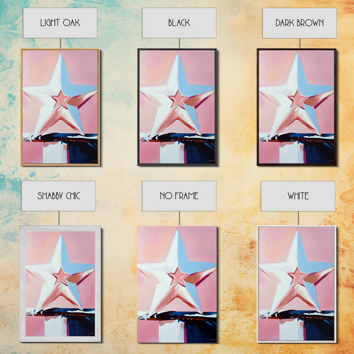 Pastel Star Painting, Light Pink Wall Art, Abstract Star Art, Whimsical Art, Matisse Wall Art, Canvas Print, Minimalist Art, Bedroom Art