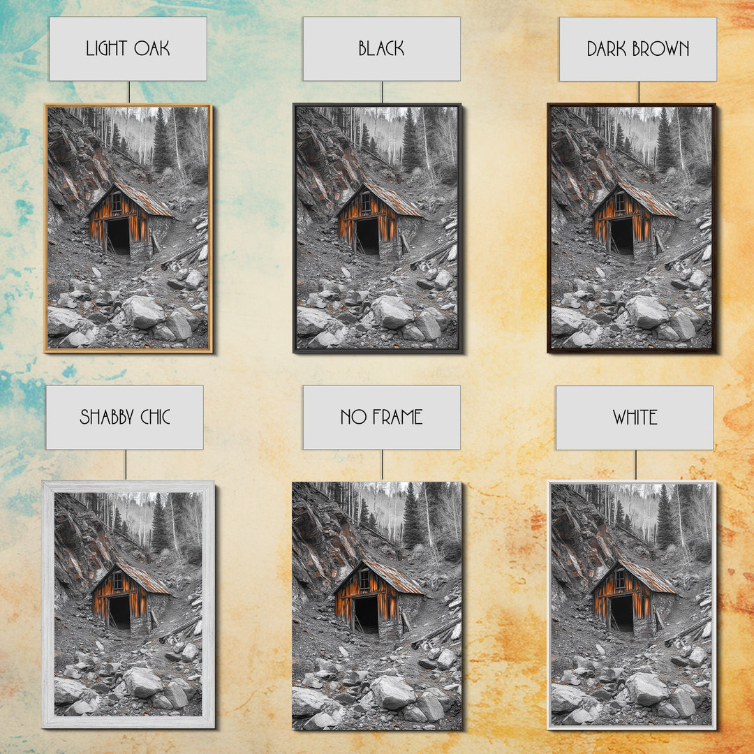 Cabin in the Woods, Rustic Barn Art, Wabi Sabi Wall Art, Moody Nature Art, Farmhouse Wall Art, Gift Idea, Framed Canvas Print, Boho Art