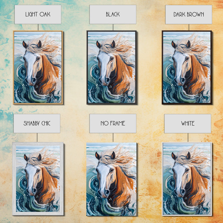 Wild Horse Painting, Coastal Horse Art, Nautical Wall Art, Rustic Wall Art, Boho Art, Canvas Print, Farmhouse Art, Gift Idea