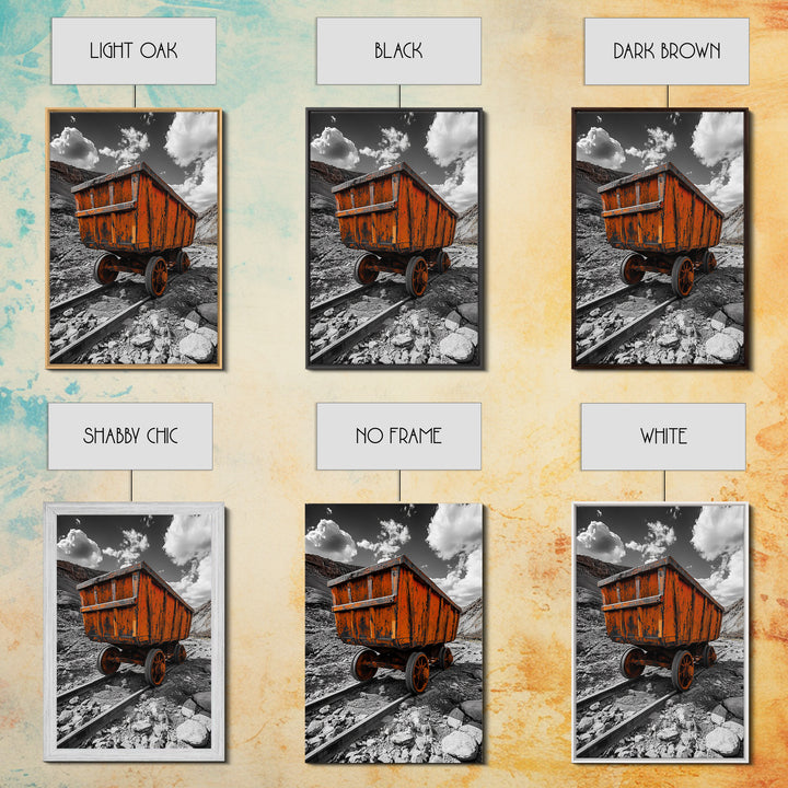 Old Mine Cart, Rustic Decor, Southwest Wall Art, Industrial Art, Wabi Sabi Wall Art, Moody Art, Canvas Print, Gift Idea